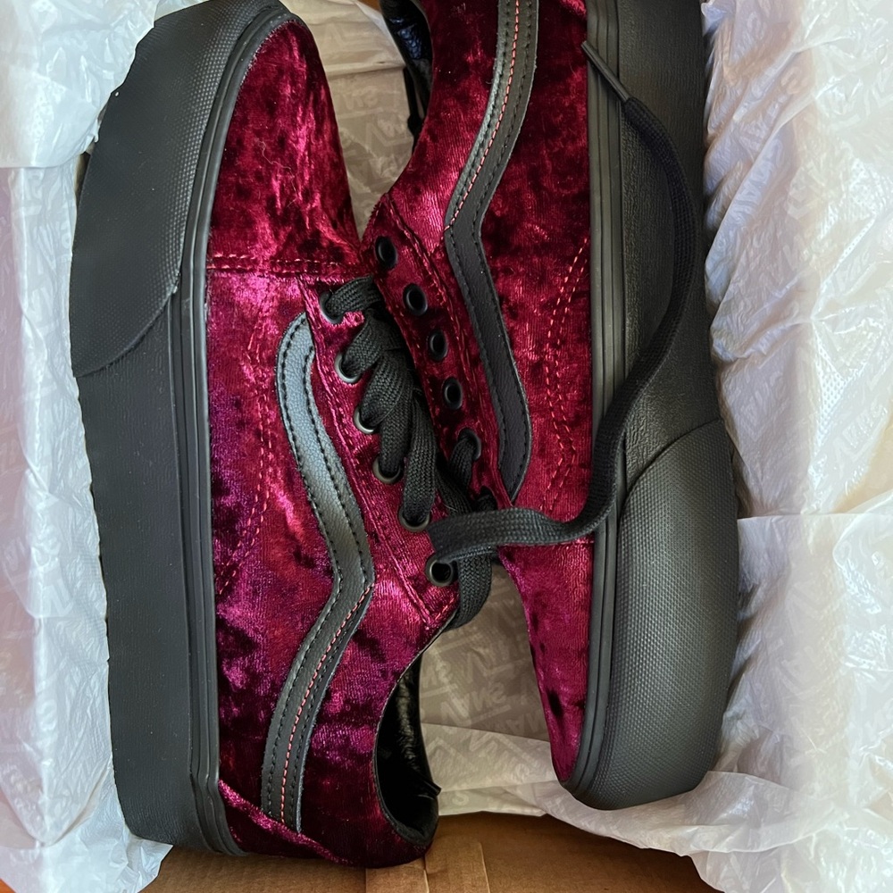 Crushed Velvet Vans Old Skool Platform Sneakers Limited Edition Brand New